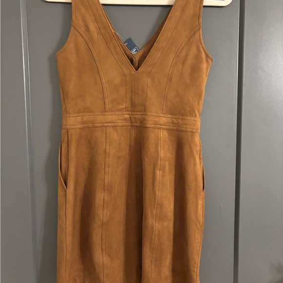 Abercrombie & Fitch Tan Mini Dress with Button Detail - Picture 5 of 5